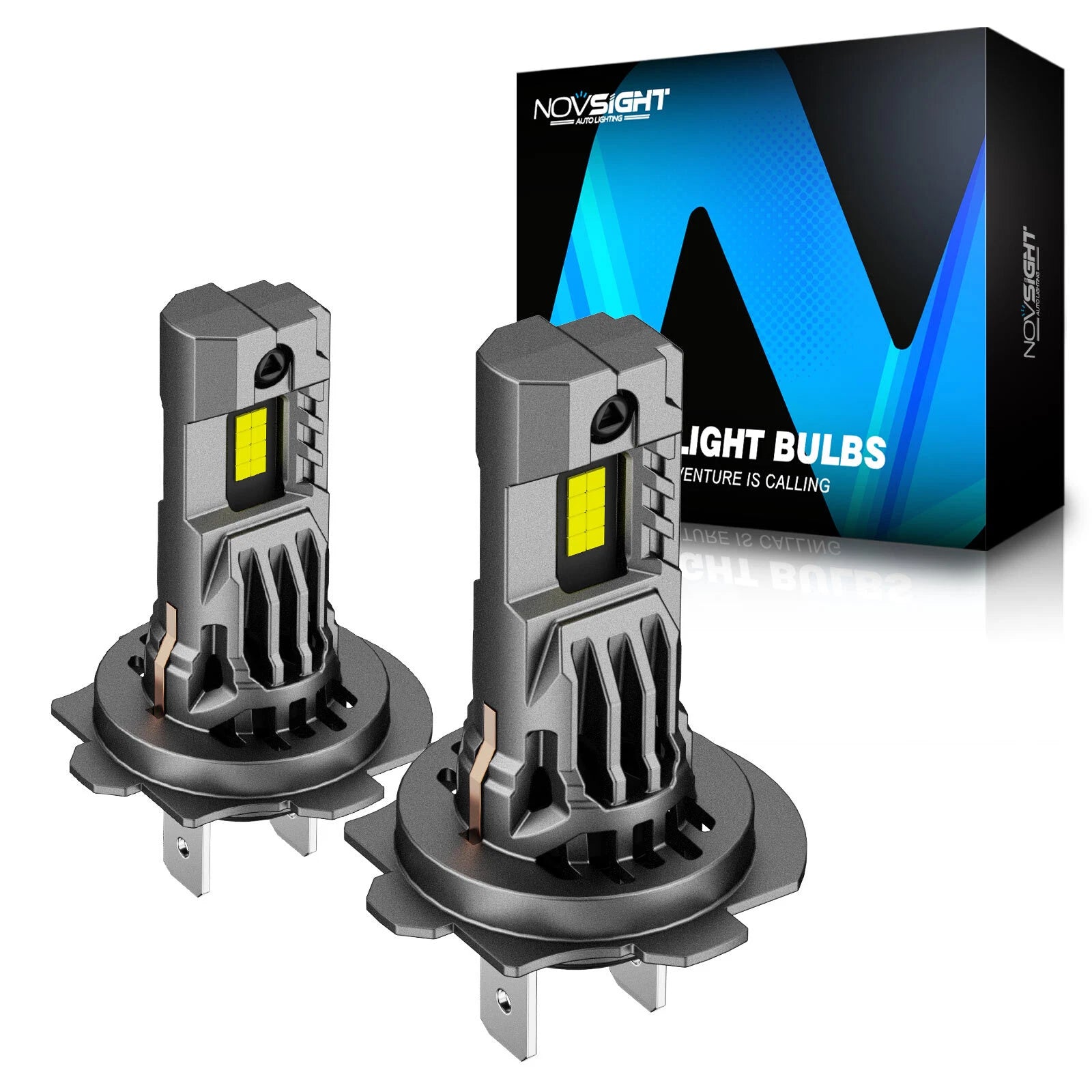 2X H7 LED Headlight Bulbs for NOVSIGHT (6500K, 24000LM, 100W)