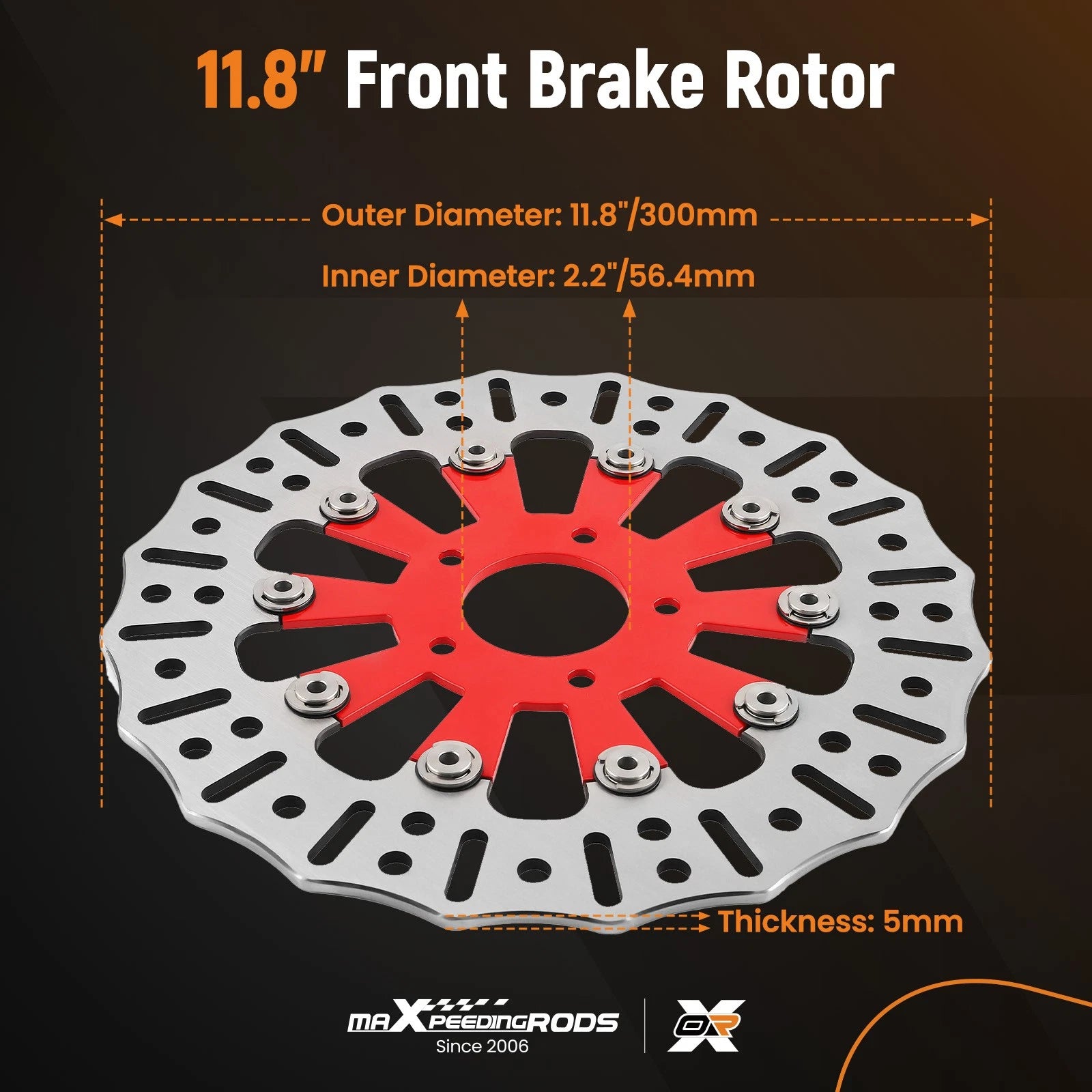 2X 11.8" Front Floating Brake Rotors for Harley Trike (2009-2019)