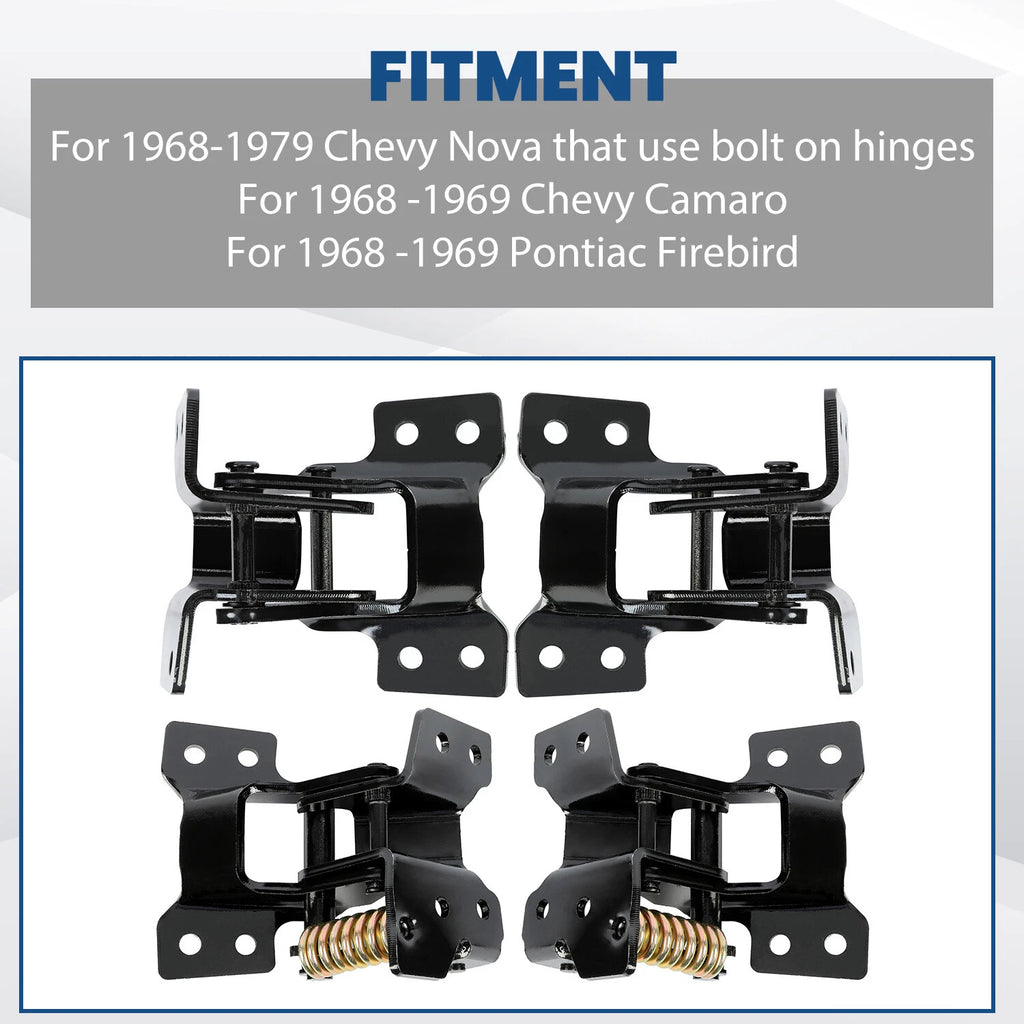 Set of 4 Door Hinge Kit for Camaro Firebird Nova (1968–1969)