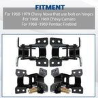 Set of 4 Door Hinge Kit for Camaro Firebird Nova (1968–1969)
