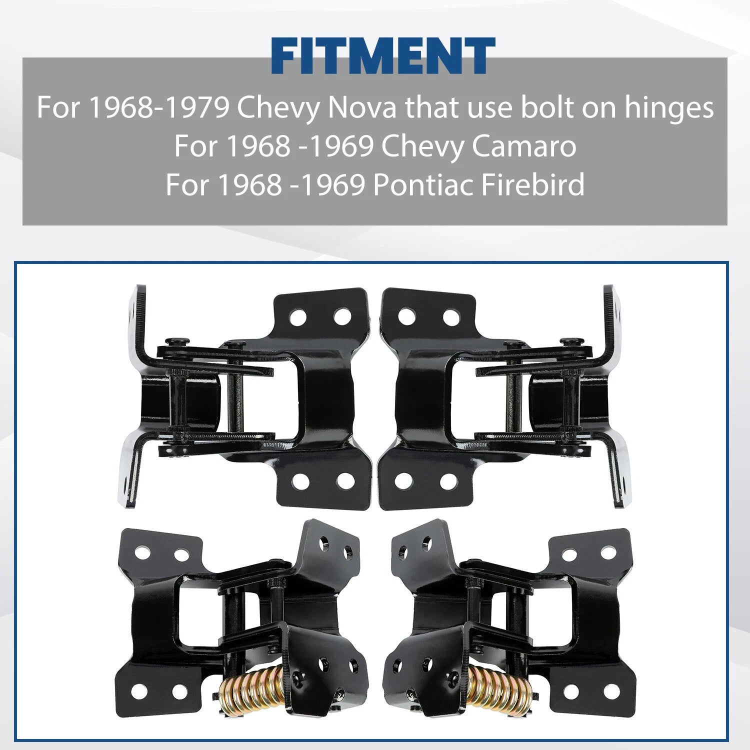 Set of 4 Door Hinge Kit for Camaro Firebird Nova (1968–1969)