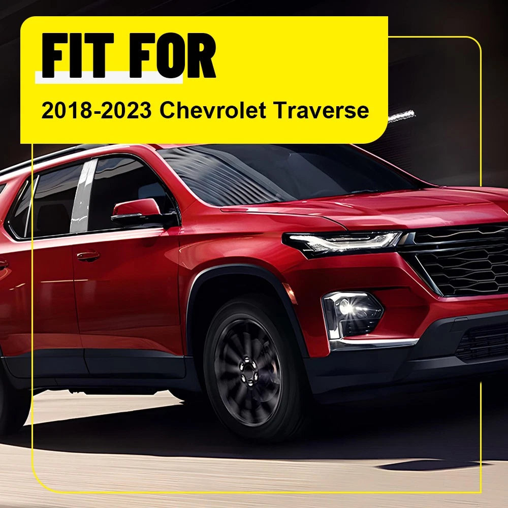 Stainless Steel Chrome Window Door Pillar Post Trim for Chevy Traverse (2018â2023)