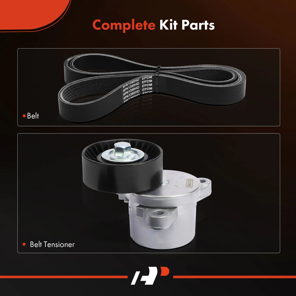 2X Serpentine Belt Drive Component Kit for Ford Transit-150 2015-2023
