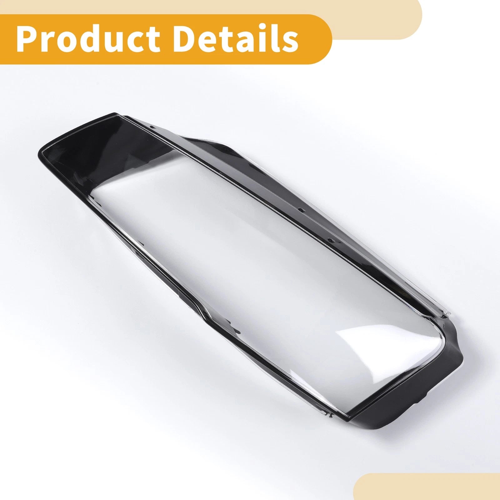 1 Pc Headlight Lens Cover for Audi A8 (2014–2017) Clear Black