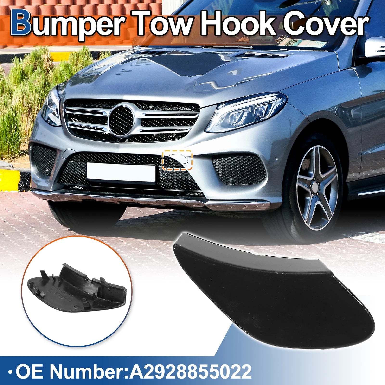 Tow Hook Cover for Mercedes-Benz GLE (2016–2023) No.A2928855022 Unpainted