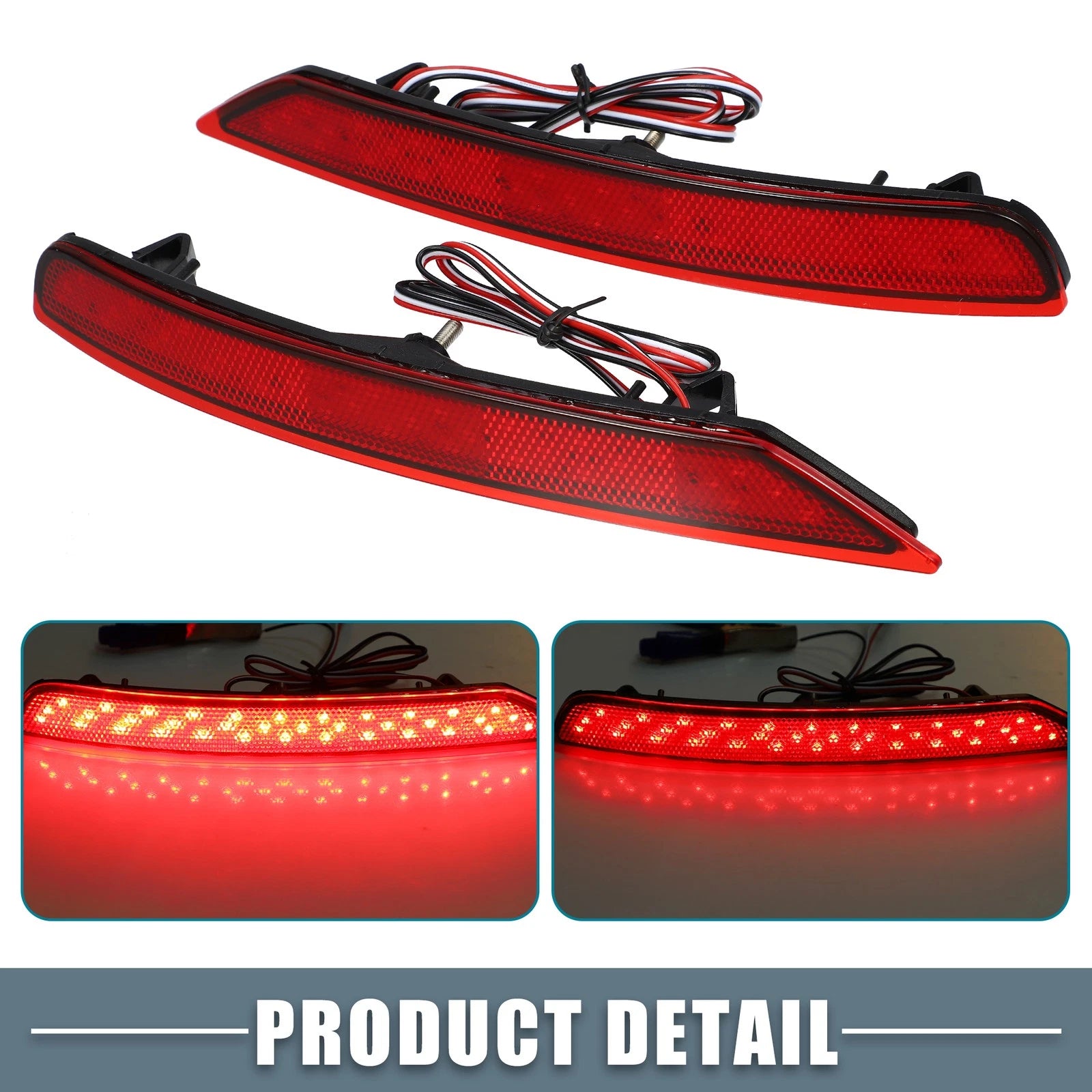 2X Rear Bumper Reflector LED Brake Tail Light 84281SC010 for Subaru Forester (2014–2018)