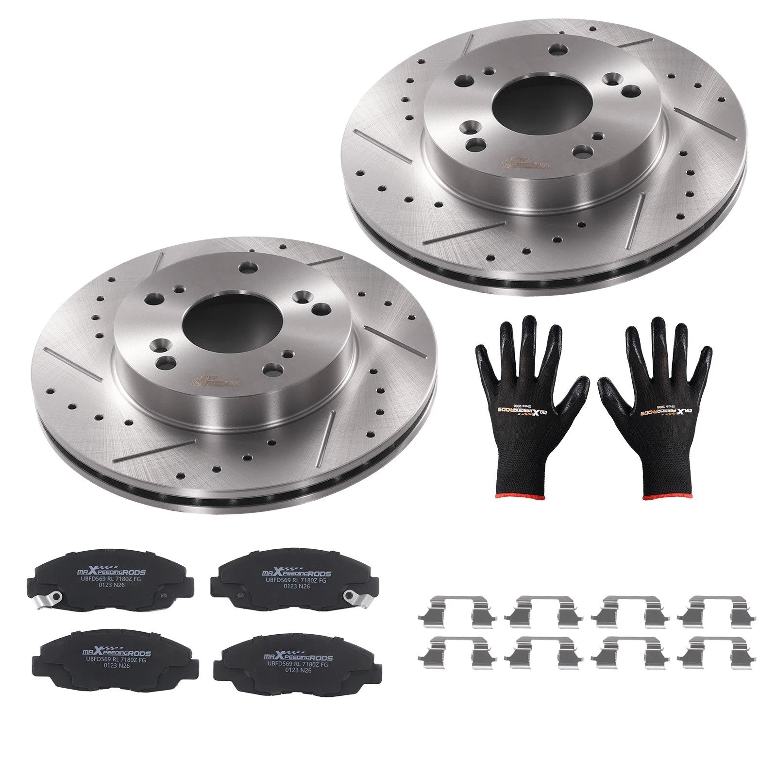 Front Brake Rotors & Ceramic Pads Set for Honda Civic (2006–2011)