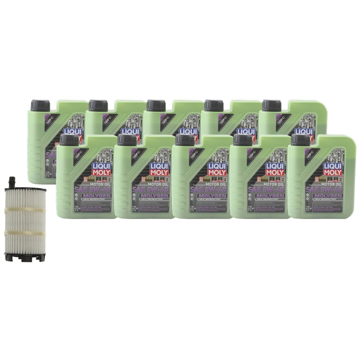 10L Liqui Moly Molygen 5W-40 Engine Oil Change Kit for Audi RS5 S6 S8 (2013–2020)