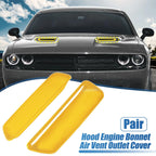 Pair Engine Hood Air Conditioner Outlet Cover Trim Yellow for Dodge Challenger (2015–2023)