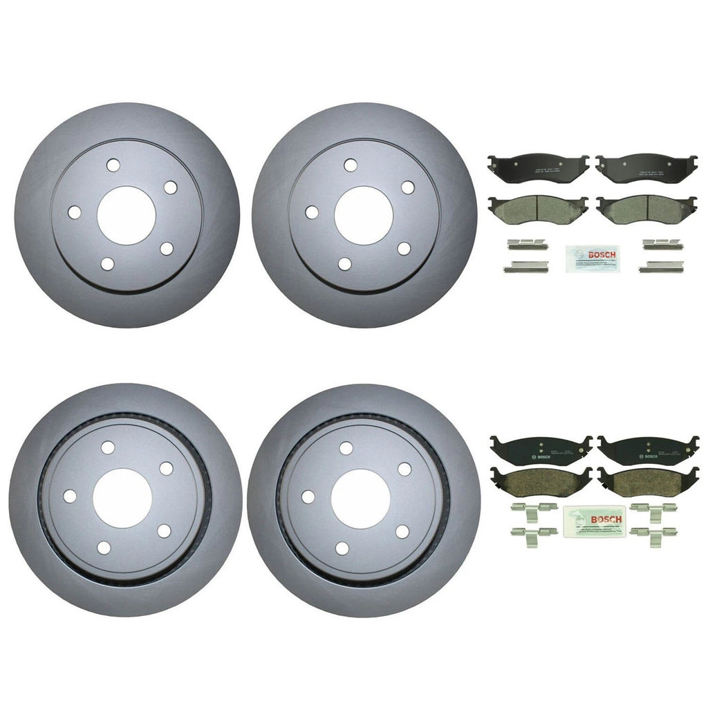 Front Rear Brake Kit Disc Rotors & Ceramic Pads for Dodge Ram 1500 (2002–2023)