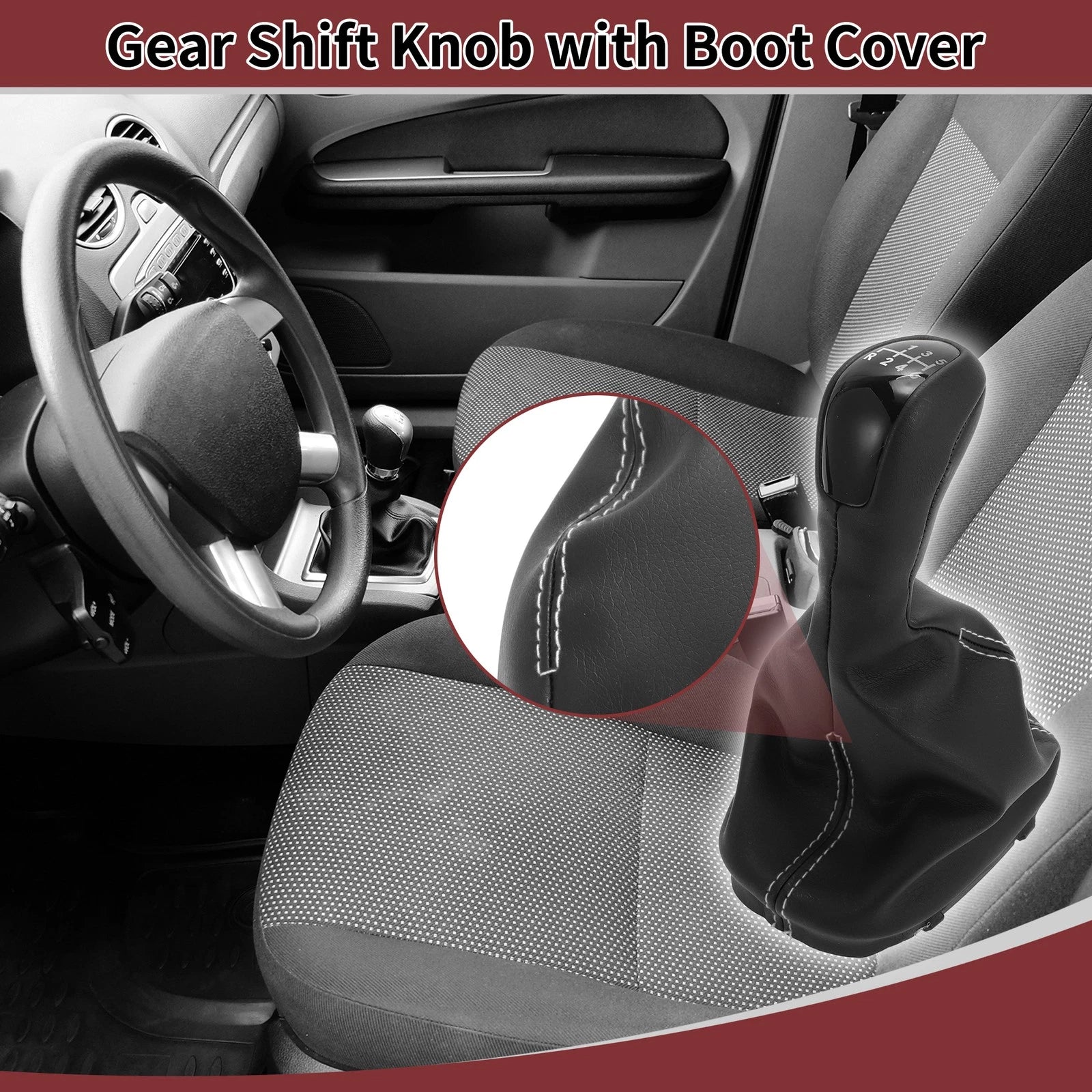 6 Speed Gear Shift Knob with Cover for Mercedes-Benz W203 S203 (2000–2007)