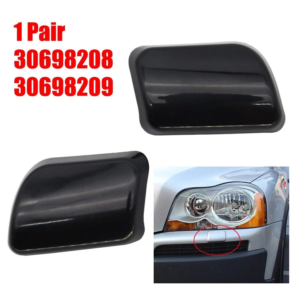 Headlight Washer Cap Cover Set of 2 for Volvo XC90 (2002–2006) Black ABS