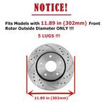 Set of 2 Drilled Brake Rotors & Ceramic Pads for Dodge Grand Caravan (2008–2020)