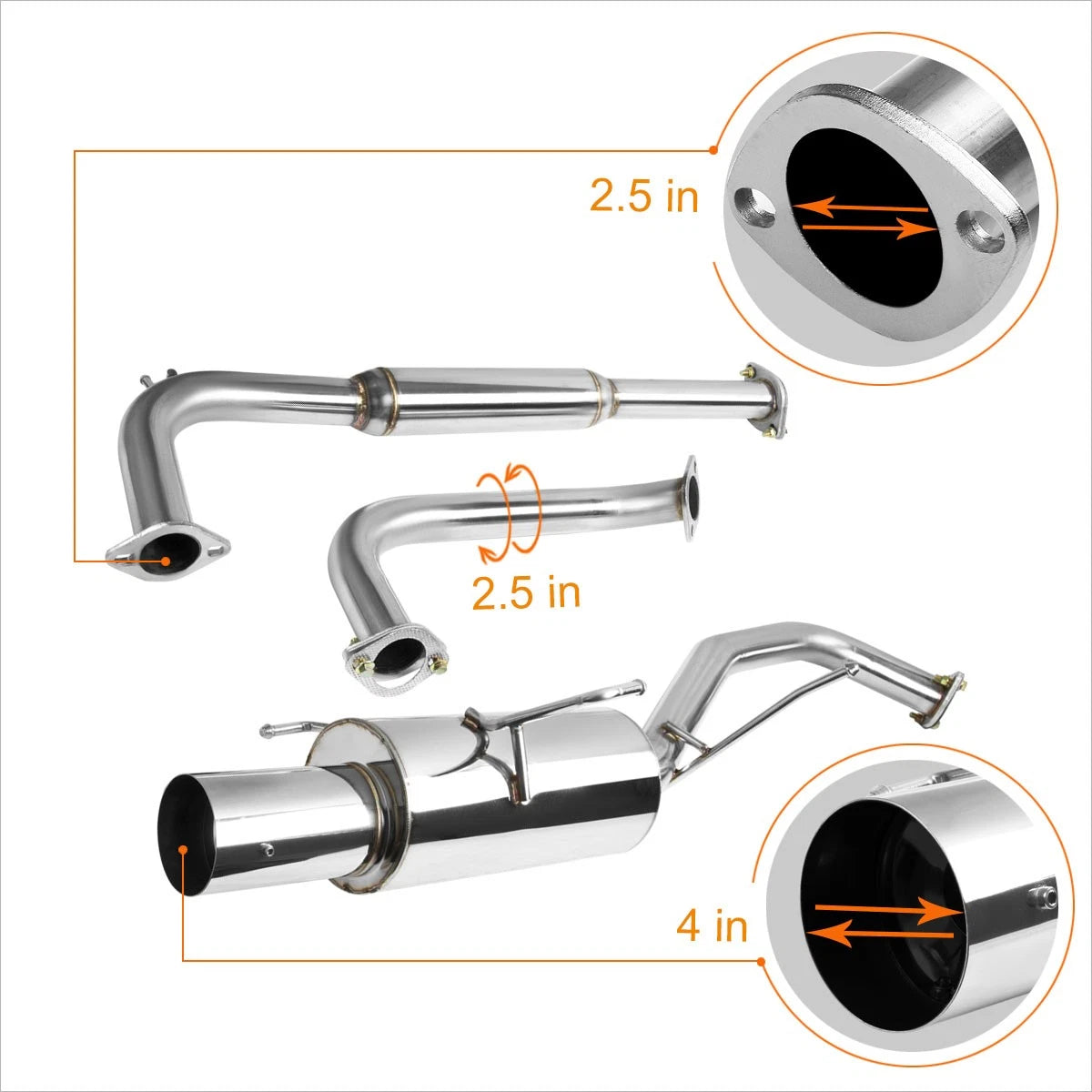 4" Muffler Tip for Nissan Maxima V6 3.5L VQ35DE (2000–2003)