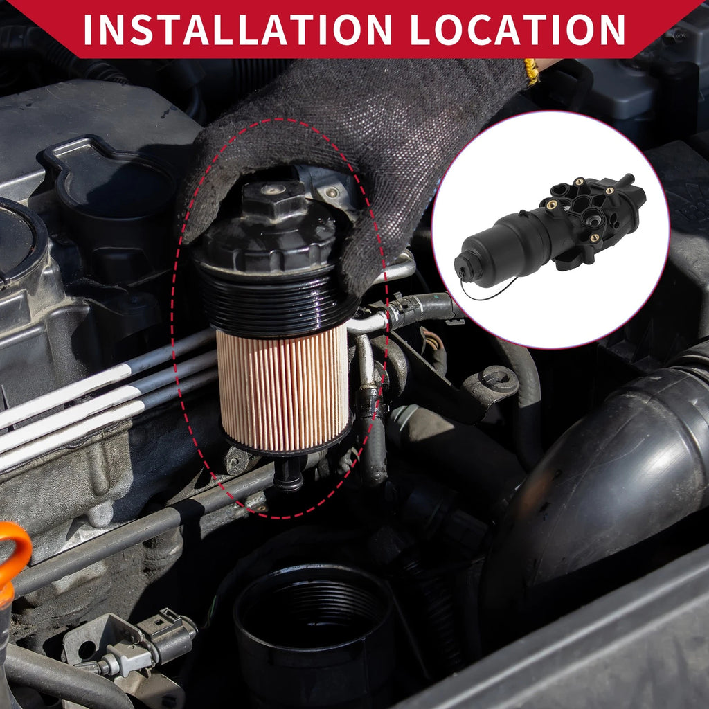 Engine Oil Cooler Filter Housing for Volkswagen Jetta (2006–2010) No. 06D115397K