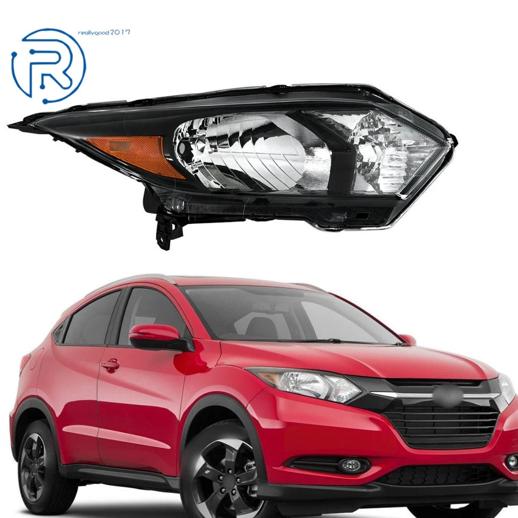 Right Black Halogen Headlight for Honda HR-V (2016–2018)