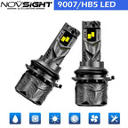2X 9007 HB5 LED Headlight Bulbs for NOVSIGHT (60000LM, 6500K)