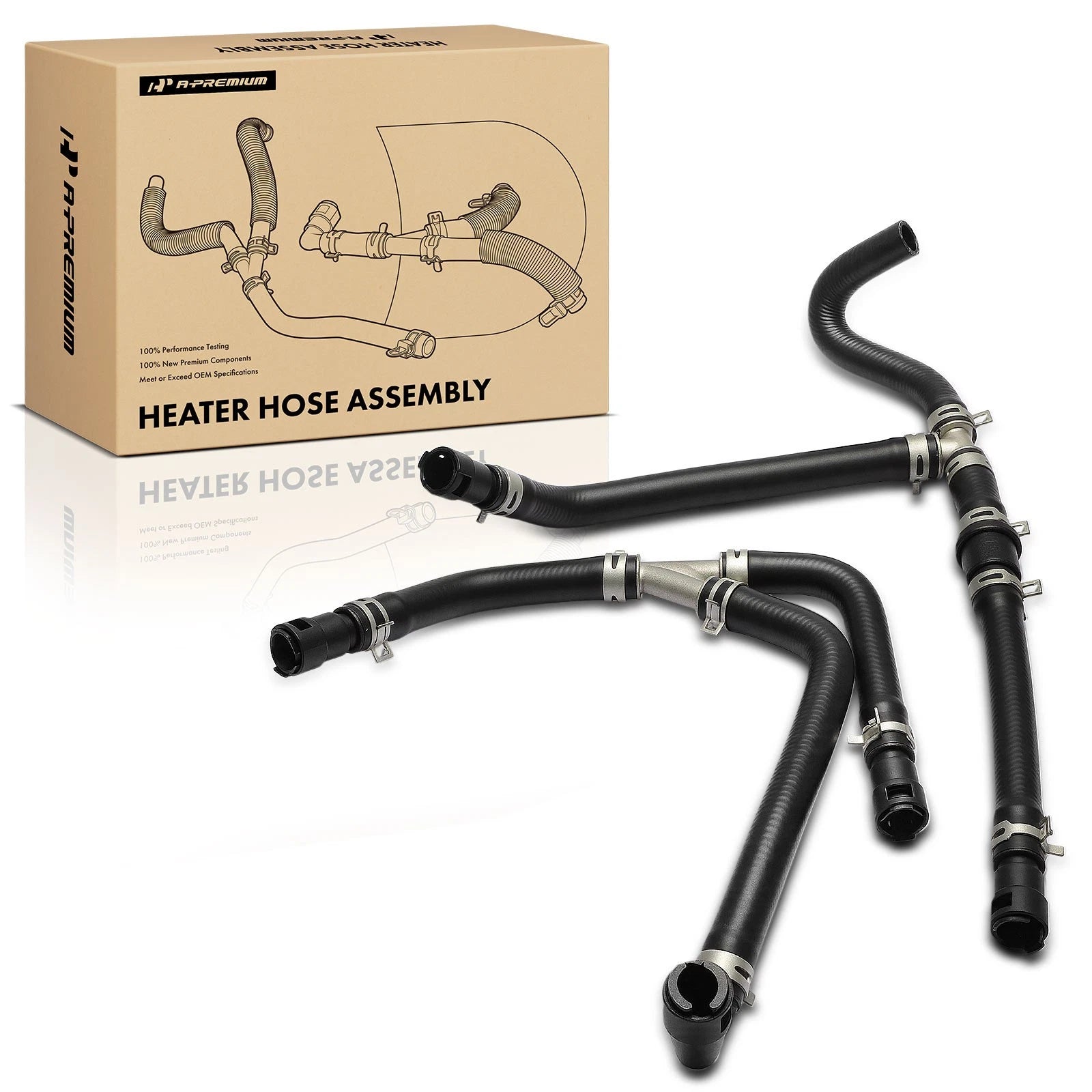 2X Inlet & Outlet HVAC Heater Hose w/Clamps for Ford Expedition (2009–2010)