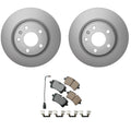 Set of 4 Hella Rear Rotors & Akebono EURO Ceramic Brake Pads for A6 (2012–2013)