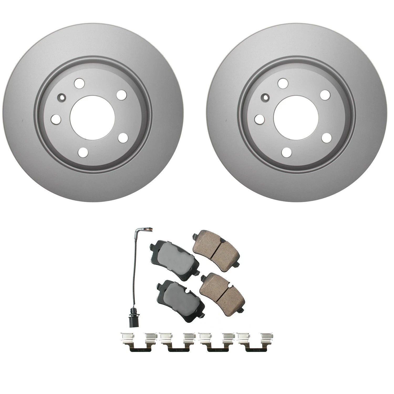 Set of 4 Hella Rear Rotors & Akebono EURO Ceramic Brake Pads for A6 (2012–2013)