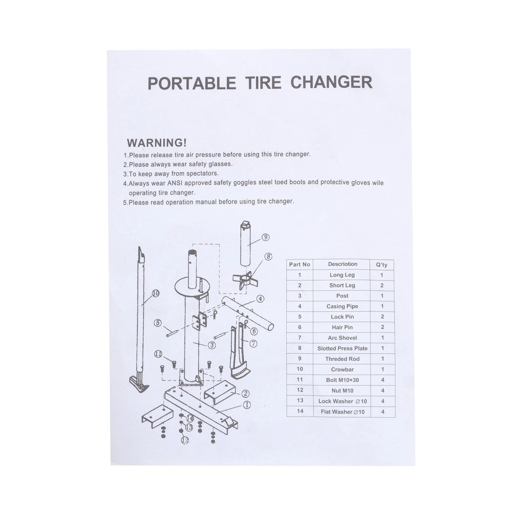 Portable Tire Bead Breaker for Hand Tools (8" to 16")