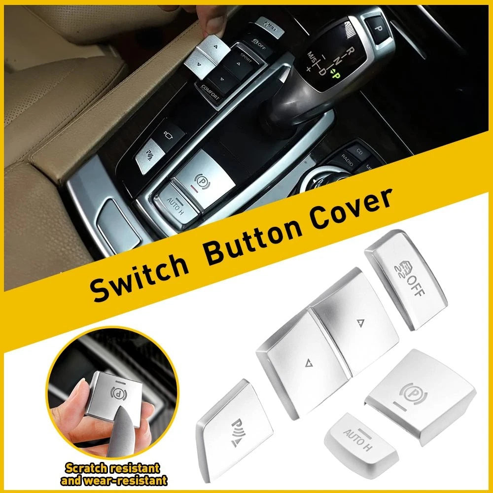 5pcs Handbrake Gear Shift Panel Side Switch Cover for BMW 5 6 Series X3 (2010–2020)