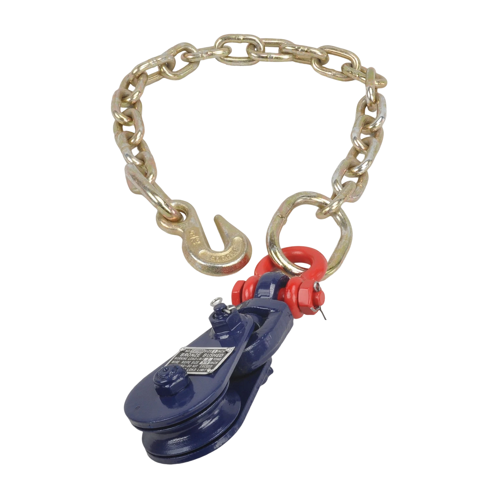 2Pcs 3" Snatch Block with Shackle & Chain for Wrecker Car Carrier