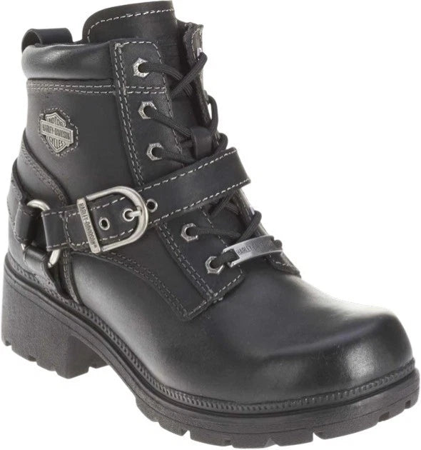 Harley-Davidson Women's Tegan Black Lace-Up Boots Size 9.5 (D84424)