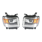 L R Halogen Headlights for GMC Sierra 1500 2014–2018, 2500HD 3500HD 2015–2019