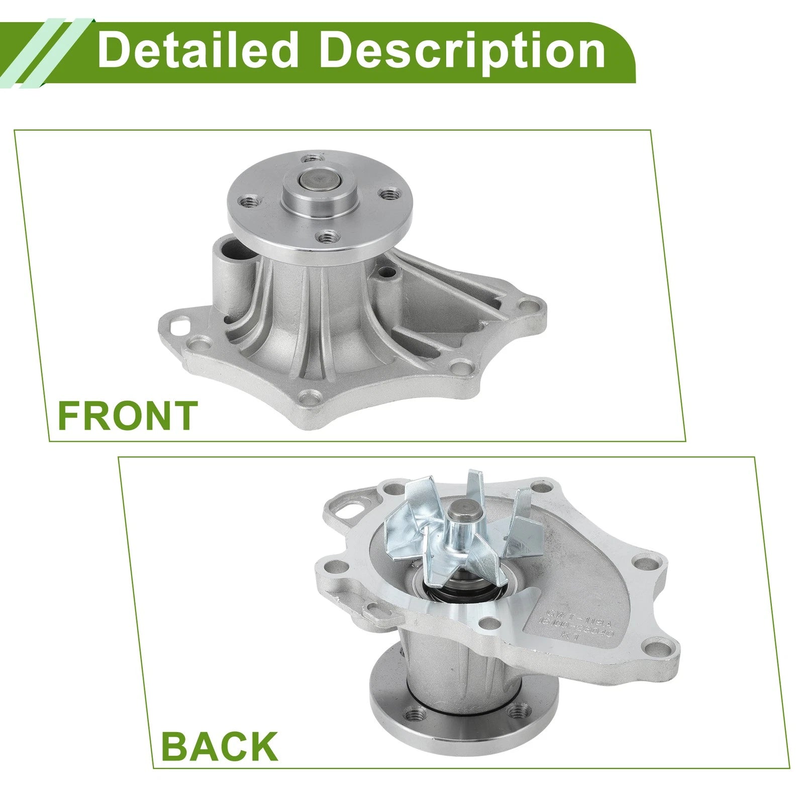 Engine Water Pump for Toyota Camry (2001–2011) No. 1610028040