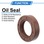 Set of 2 Oil Seal Rotary Shaft Seal FKM Rubber 25x42x10mm