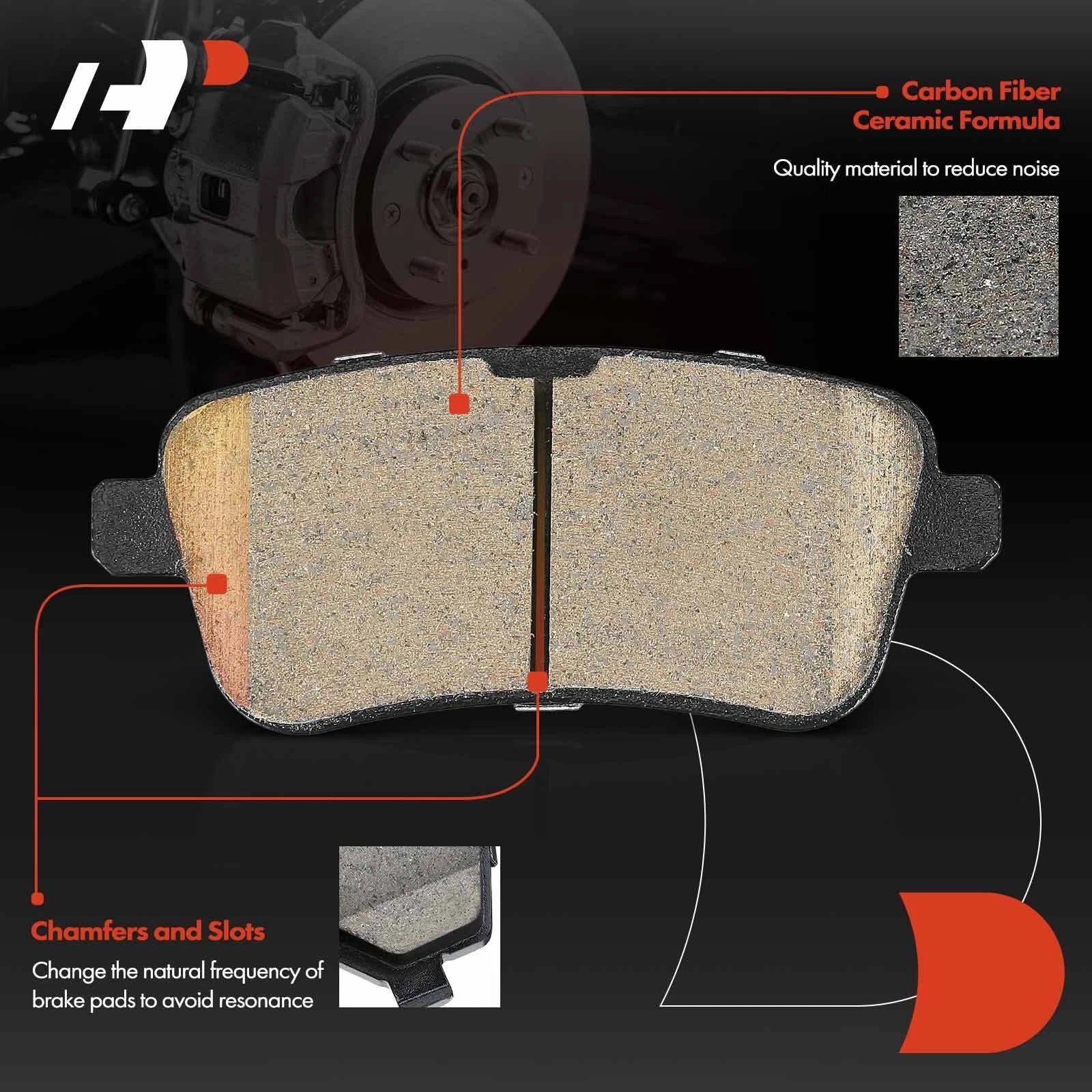 Set of 4 Rear Side Ceramic Brake Pads for Mercedes-Benz GL450 GLE350 GLE400 (2013–2020)
