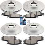 Set of 4 Brake Pads and Rotors for Oldsmobile Alero (1999–2004) Drilled