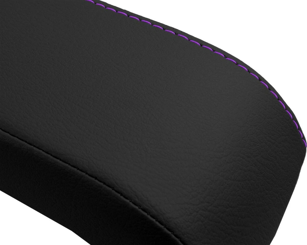 Leather Console Lid Armrest Cover for Infiniti FX35 (2003–2005) Purple Stitch