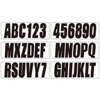 Set of 4 Black Personalized Decals for Boat Registration A-Z & 0-9