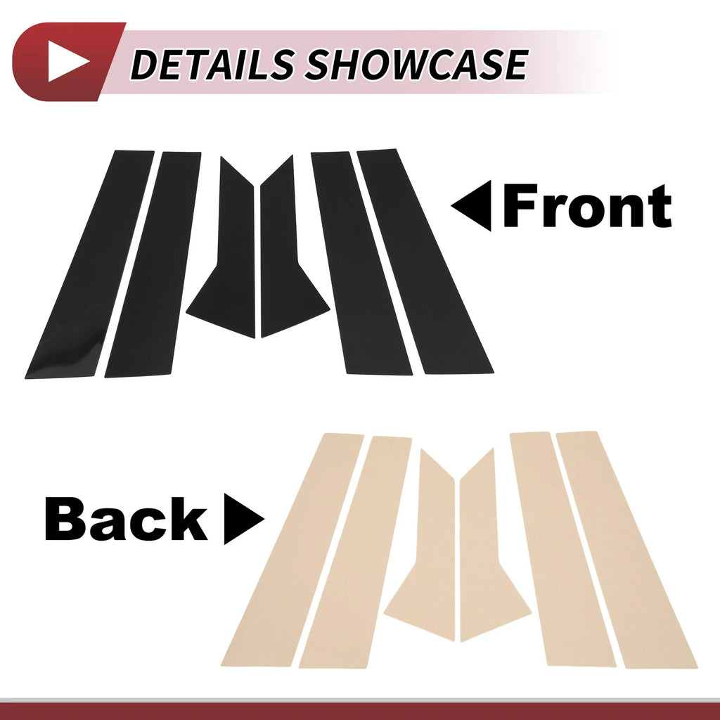 6 Pcs Door Pillar Window Trim for Audi A3 Sedan (2011–2022) Black