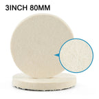 Set of 2 80mm Wool Felt Buffing Pads for Automotive Refinishing