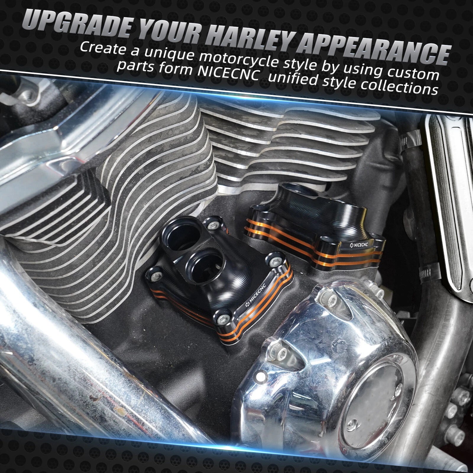 CNC M8 Pushrod Covers Tappet Covers for Harley Fat Boy Deluxe Heritage (2018–2023)