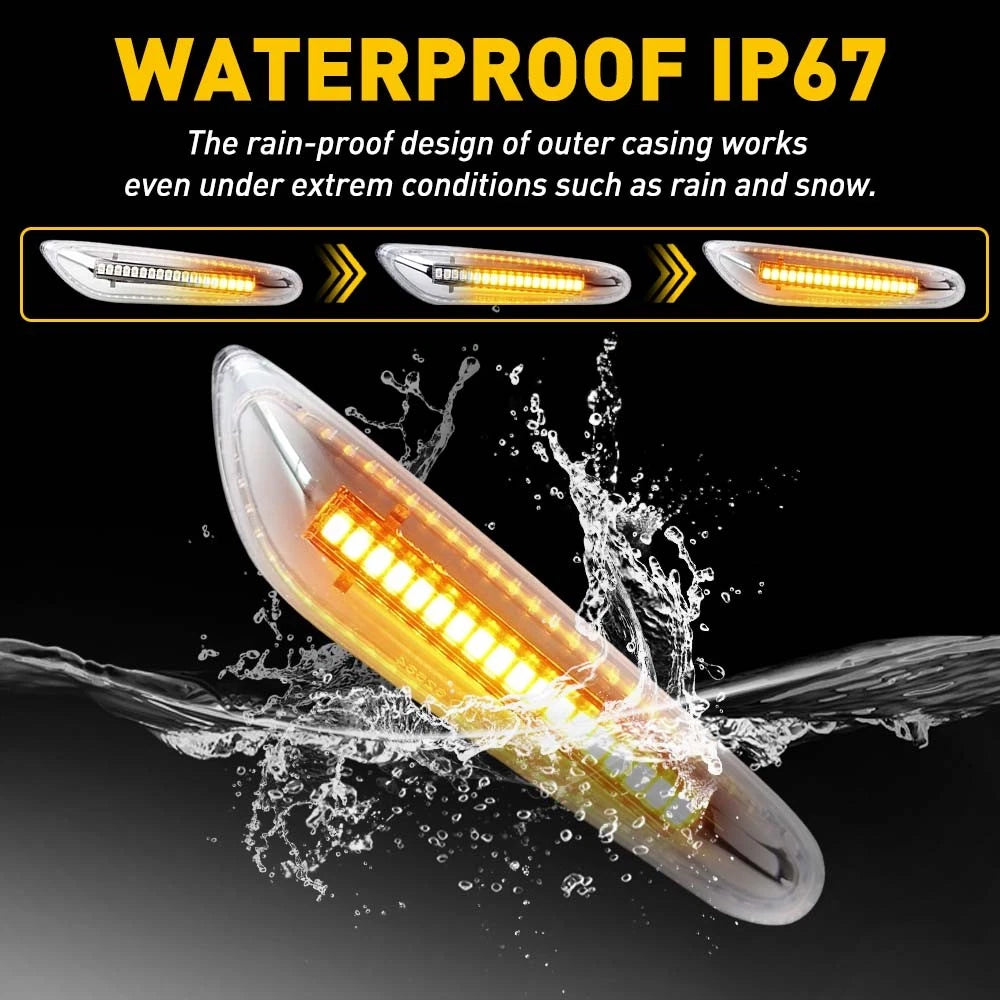 Clear LED Side Signal Marker Light Kit for BMW E90 E91 E92 E93 E46 E60 (2006–2013)