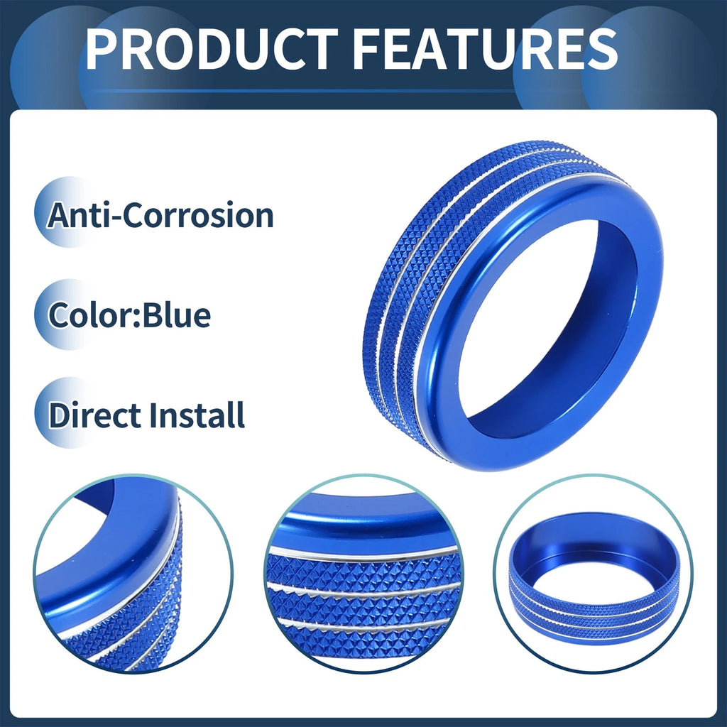 Headlight Fog Light Switch Knob Cover Ring for Dodge RAM (2018–2022) Blue 1 Pc