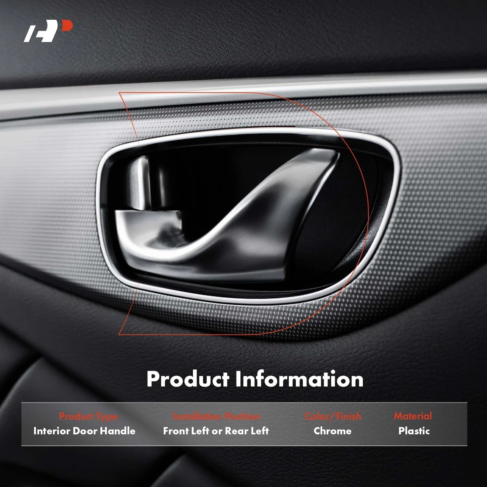 Left Chrome Interior Door Handle for Toyota Yaris (2007â2016)