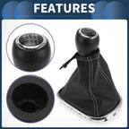 6 Speed Gear Shift Knob with Cover for Chevrolet Cruze (2010–2015) Black Faux Leather