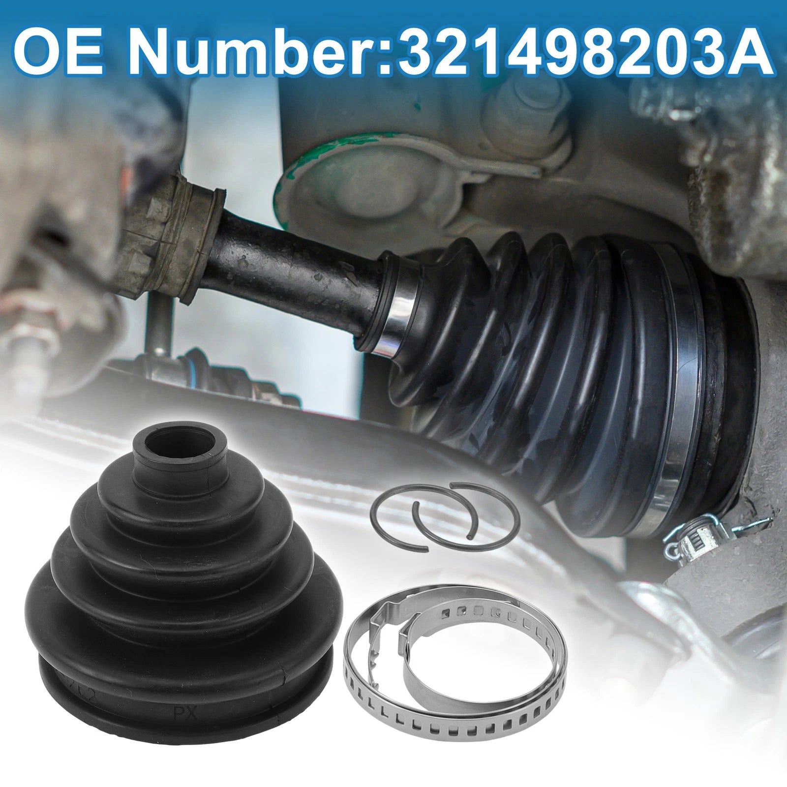 Outer CV Joint Boot Kit with Clamps for Audi Coupe (1984–1987) 321498203A