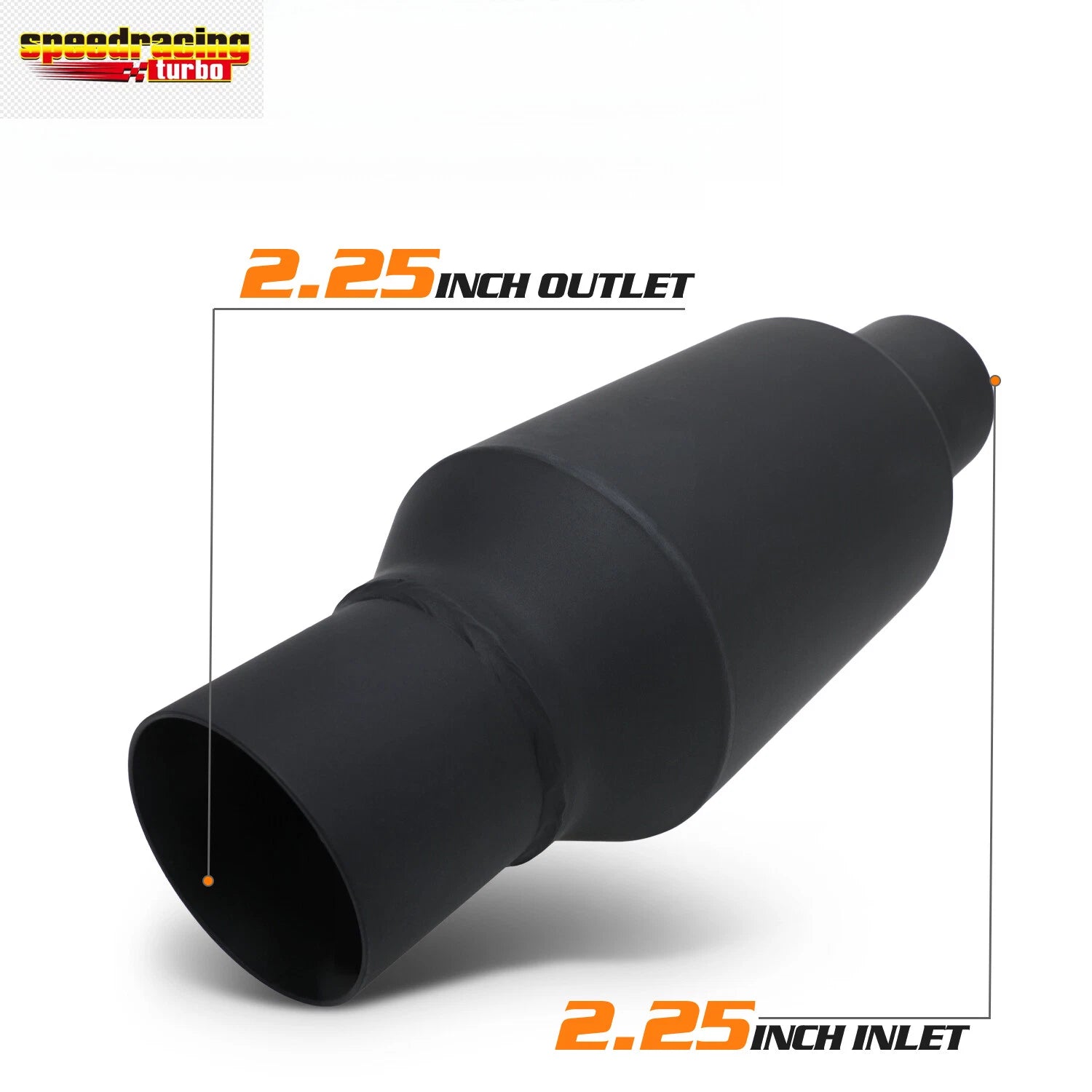 12" Straight-Through Exhaust Muffler for Universal Vehicles (2.25" Inlet/Outlet)