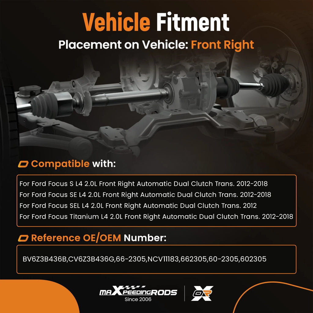 CV Axle Shaft for Ford Focus (2012–2018) 2.0L Front Right