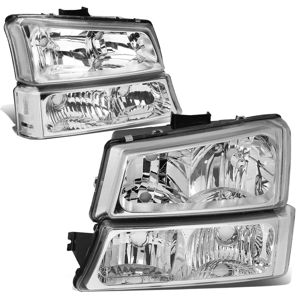 Chrome Headlight + Clear Bumper + 3D LED Brake/Tail Light for Silverado (2003–2007)