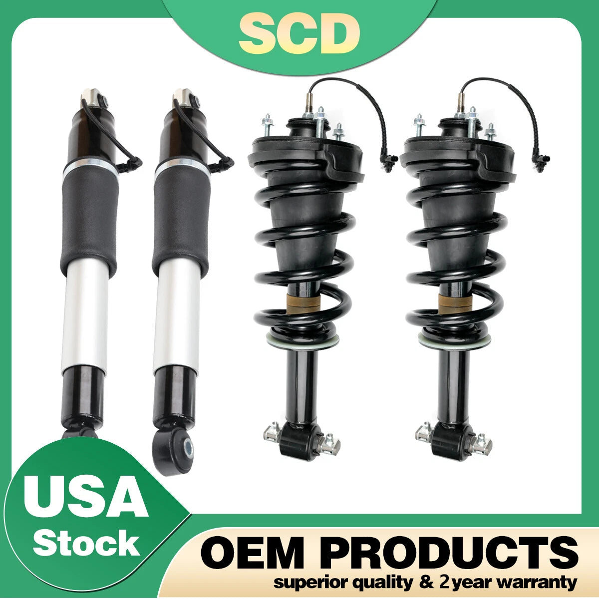 Set of 4 Front Strut Assemblies & Rear Shock Absorbers for Cadillac Tahoe Suburban (2000–2006)