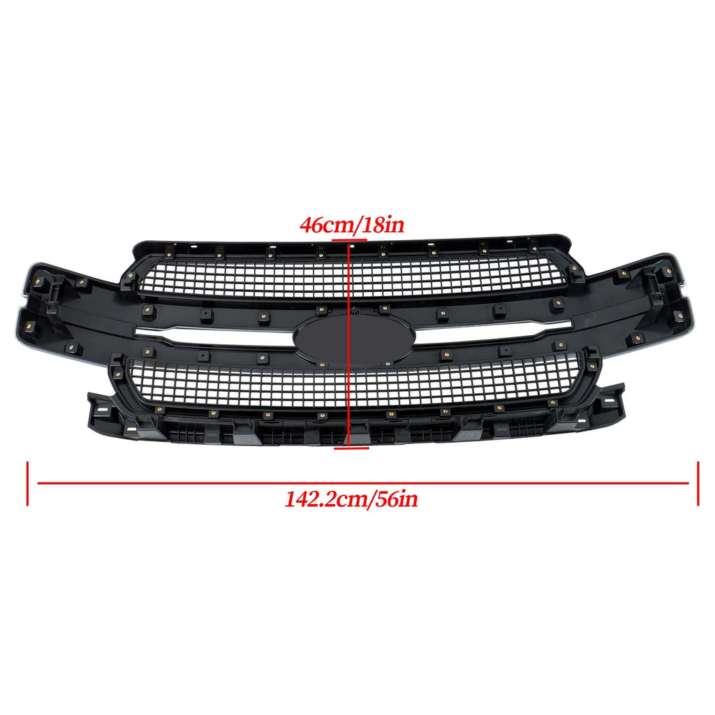 Gloss Black Front Upper Grille for Ford F-150 (2018–2020) Platinum Style