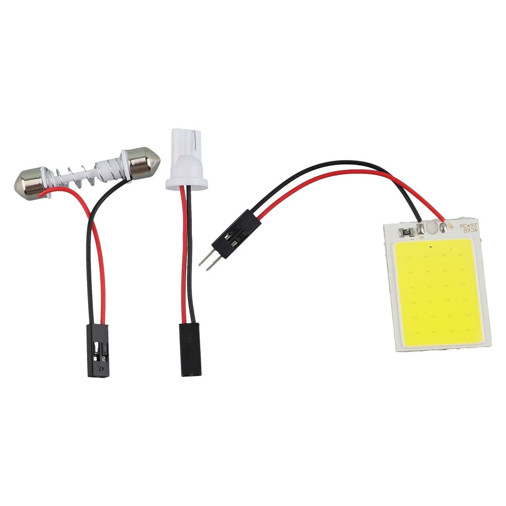 Set of 4 White Light Dome Lamp Bulbs 24SMD COB LED for Universal Vehicles (DC 12V)