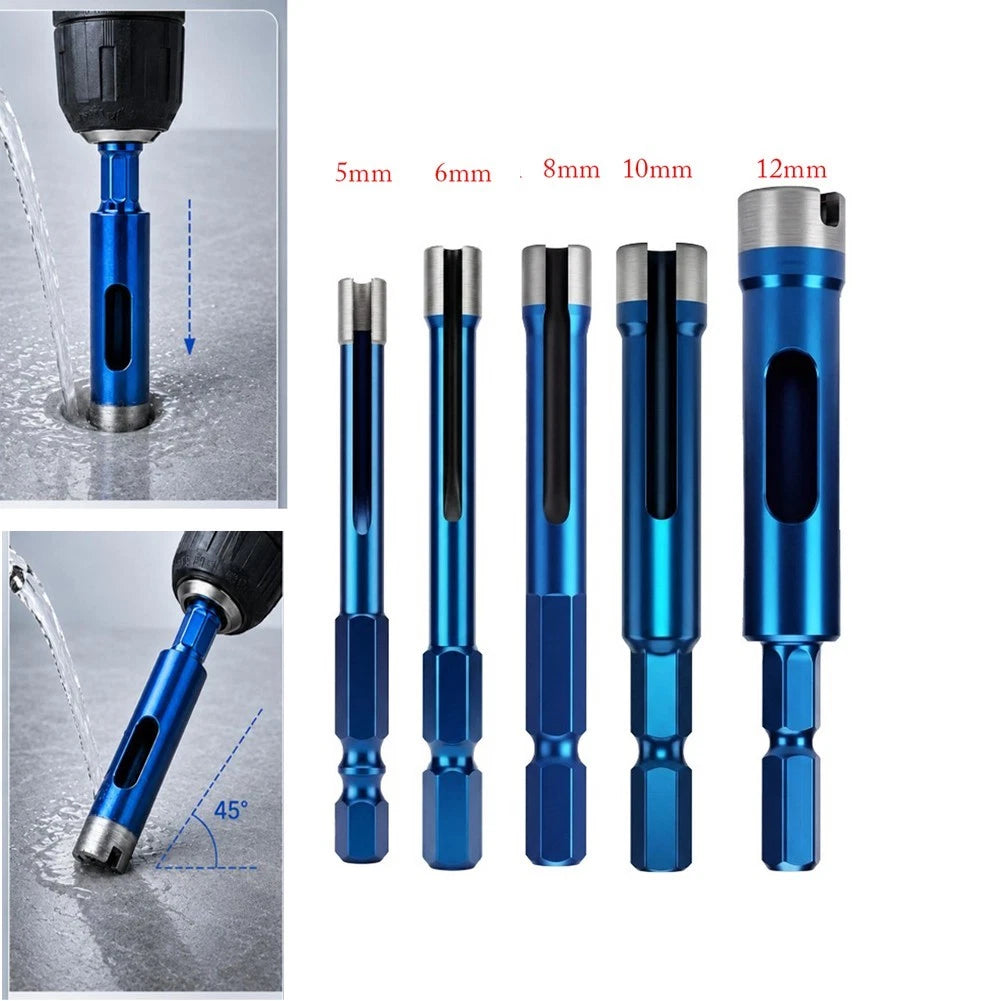 Granite Hole Opener Set of 6 with Hexagonal Shank Diamond Grit 5-12mm